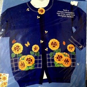 Dimensions Fashionart 80082 Craft Kit No Sew Applique Sunny Sunflowers 1993